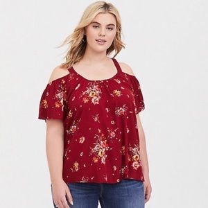 Torrid floral cold shoulder top women